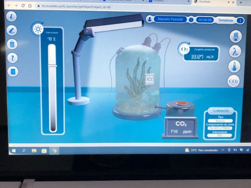 Laboratório virtual - atividade fotossintética